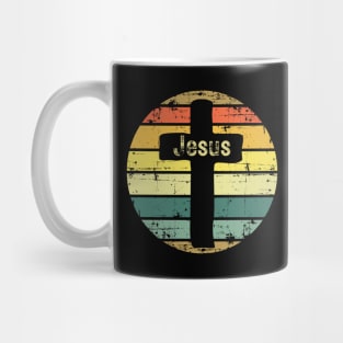 Jesus (vintage retro sunset) Cross Mug